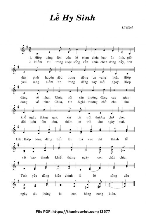 Lễ hy sinh - Lữ Hành - trang 1