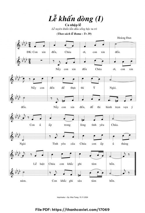 Lễ khấn dòng [I] - Hoàng Đan - trang 1