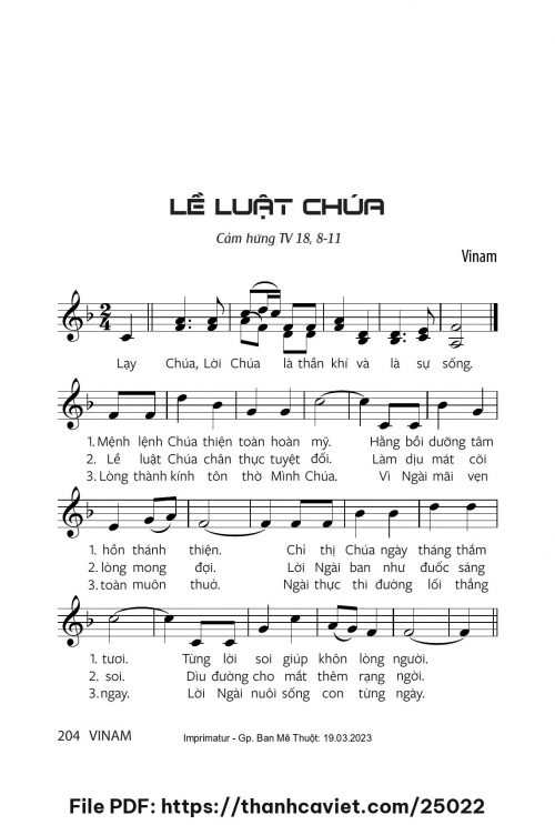 Lề luật Chúa - Vinam - trang 1