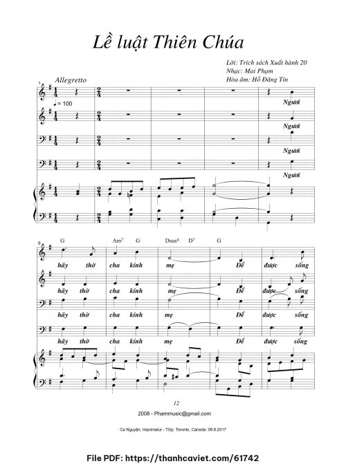 Lề luật Thiên Chúa - Mai Phạm - trang 1