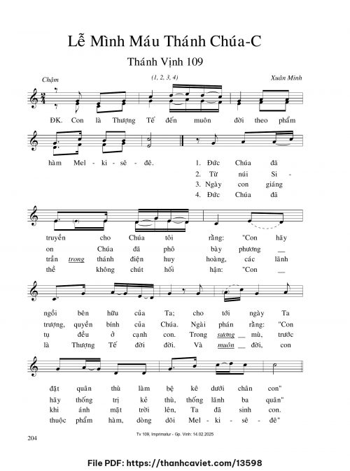 Lễ Mình Máu Thánh Chúa C - Xuân Minh - trang 1