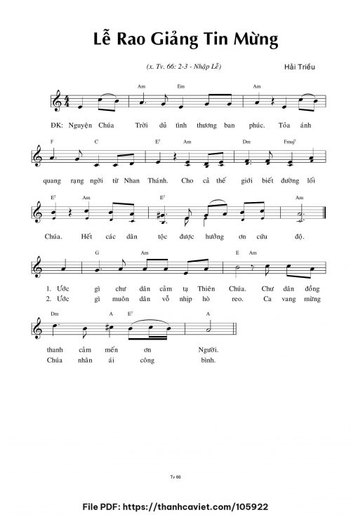 Lễ Rao giảng Tin mừng - Hải Triều - trang 1