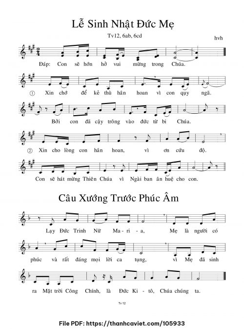 Lễ Sinh Nhật Đức Mẹ - hvh - trang 1