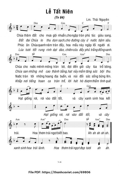 Lễ Tất Niên - Lm. Thái Nguyên - trang 1
