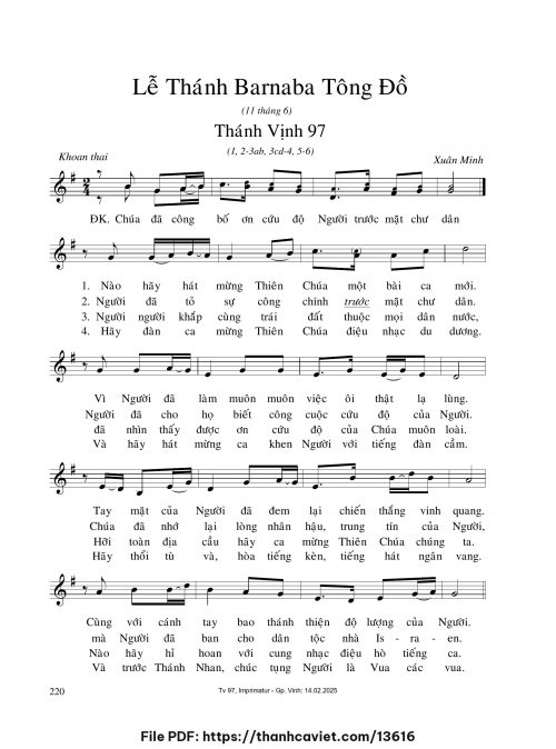 Lễ Thánh Barnaba Tông Đồ - Xuân Minh - trang 1
