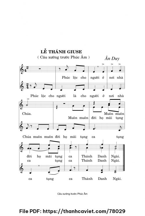 Lễ Thánh Giuse - Ân Duy - trang 1