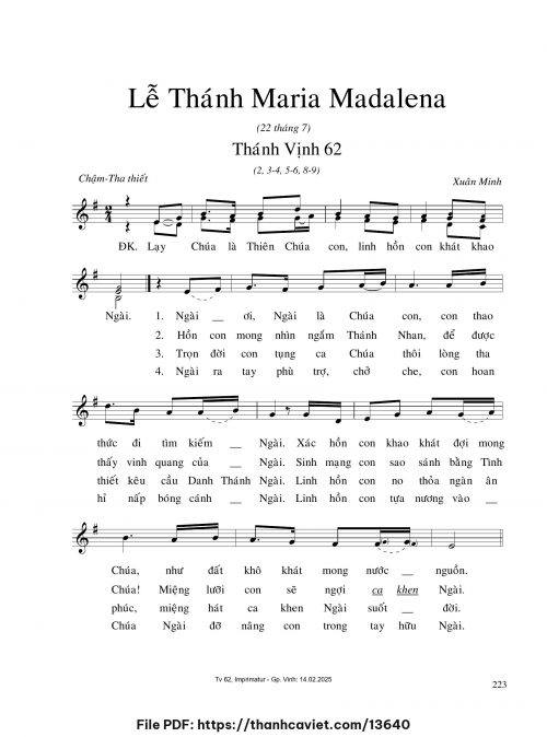 Lễ Thánh Maria Madalena - Xuân Minh - trang 1