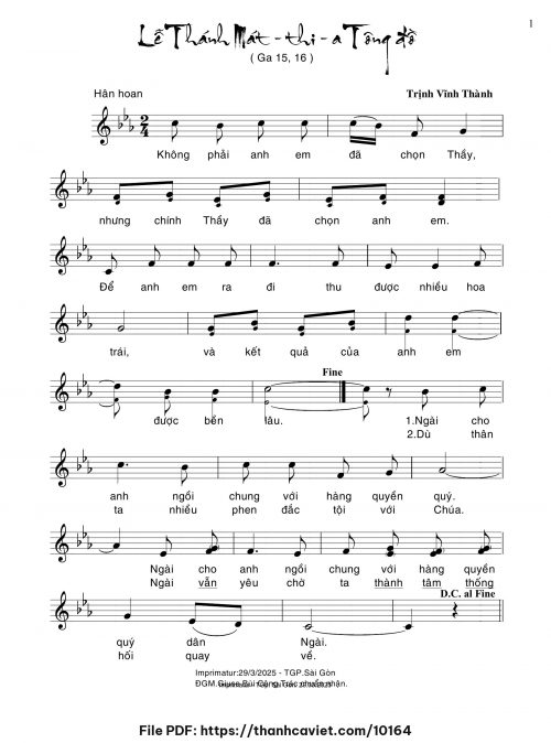 Lễ Thánh Mátthia Tông Đồ - Trịnh Vĩnh Thành - trang 1