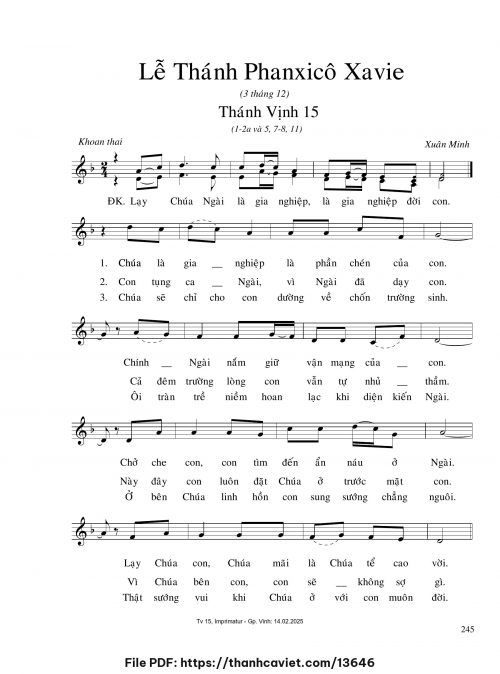 Lễ Thánh Phanxicô Xavie - Xuân Minh - trang 1