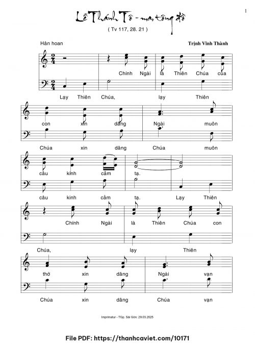 Lễ Thánh Tôma Tông Đồ - Trịnh Vĩnh Thành - trang 1