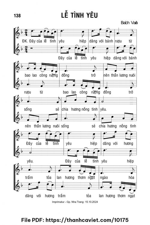Lễ tình yêu - Lm. Bạch Vân - trang 1