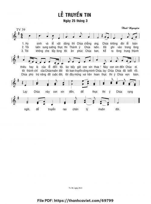 Lễ Truyền tin - Lm. Thái Nguyên - trang 1