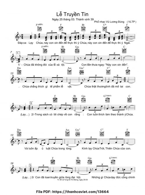 Lễ Truyền Tin - Vũ Lương Thiên Phúc - trang 1
