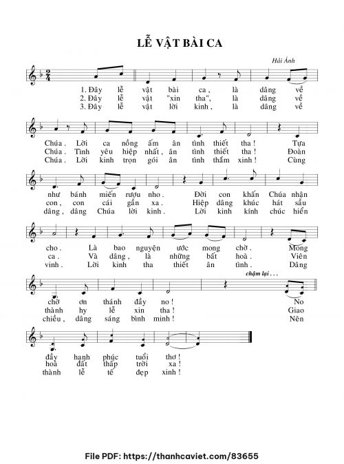 Lễ vật bài ca - Hải Ánh - trang 1