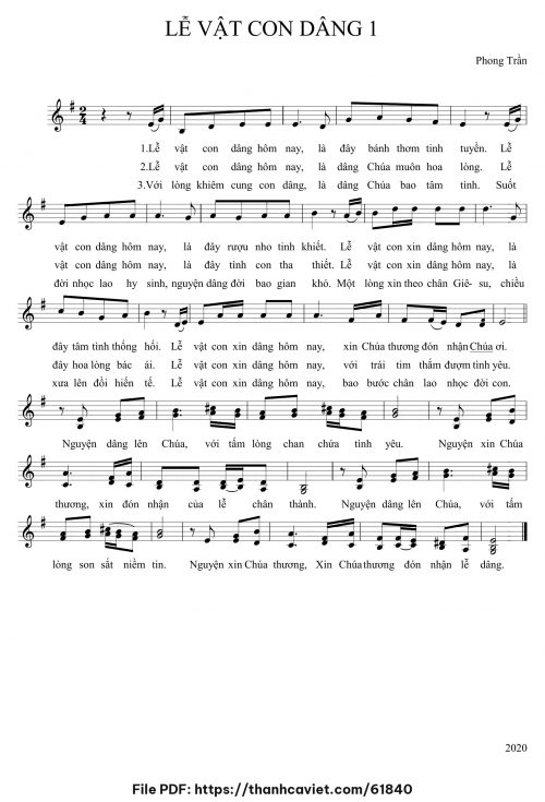 Lễ vật con dâng 1 - Lm. Phong Trần - trang 1