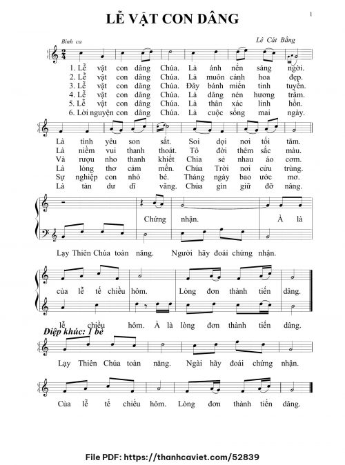 Lễ vật con dâng - Lê Cát Bằng - trang 1
