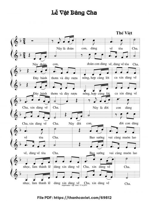 Lễ vật dâng Cha - Thế Việt - trang 1