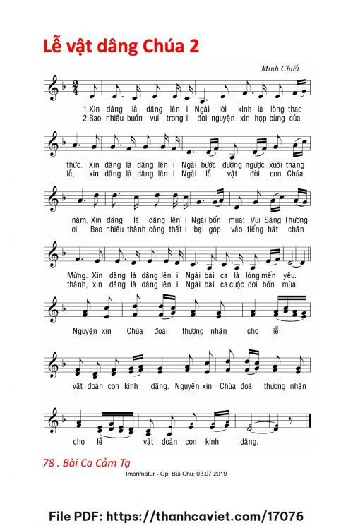 Lễ vật dâng Chúa 2 - Lm. Minh Chiết - trang 1