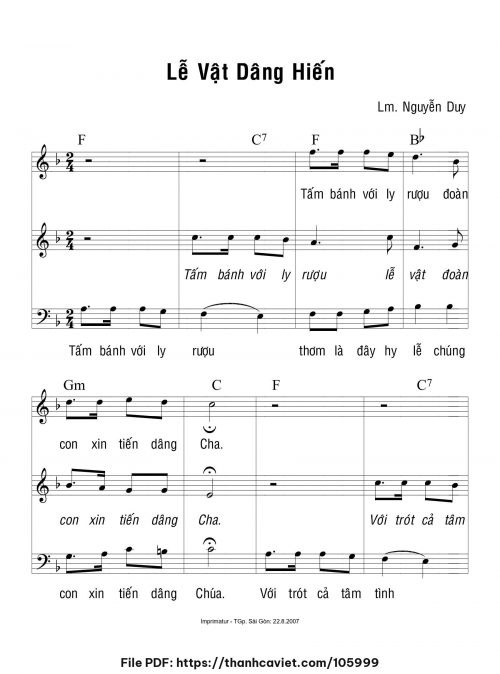 Lễ vật dâng hiến - Lm. Nguyễn Duy - trang 1