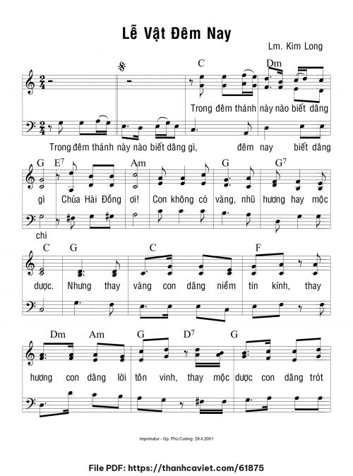 Lễ vật đêm nay - Lm. Kim Long - trang 1