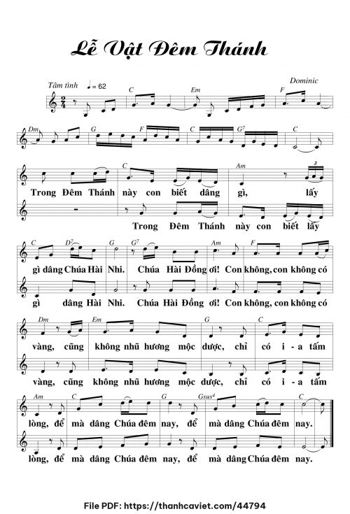 Lễ vật đêm thánh - Lm. Dominic - trang 1
