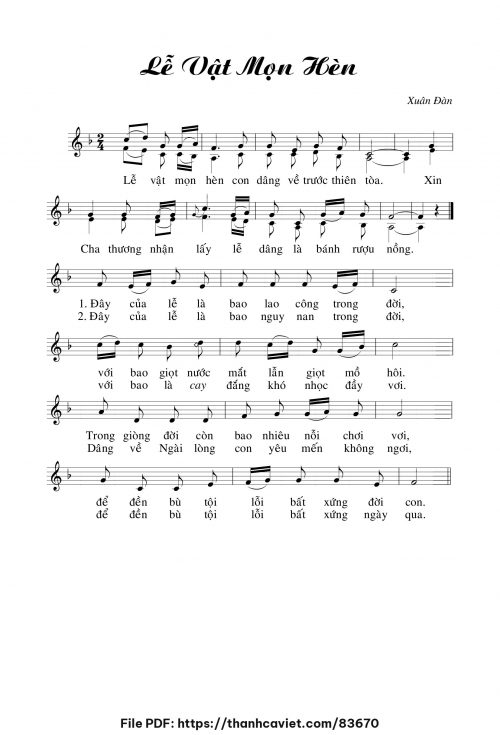 Lễ vật mọn hèn - Xuân Đàn - trang 1