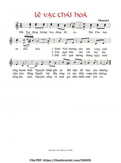 Lễ vật thái hòa - Phanxicô - trang 1