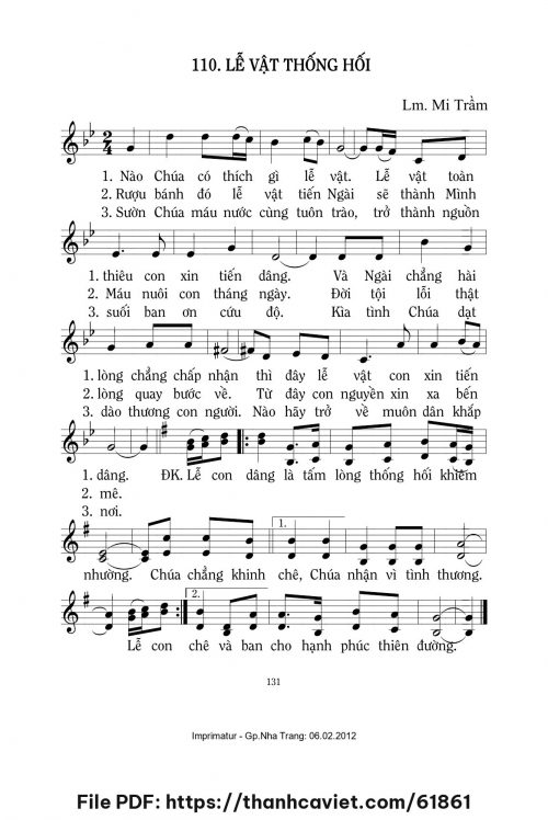 Lễ vật thống hối - Lm. Mi Trầm - trang 1