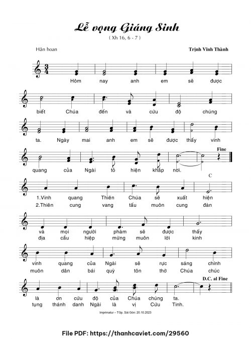Lễ Vọng Giáng Sinh - Trịnh Vĩnh Thành - trang 1