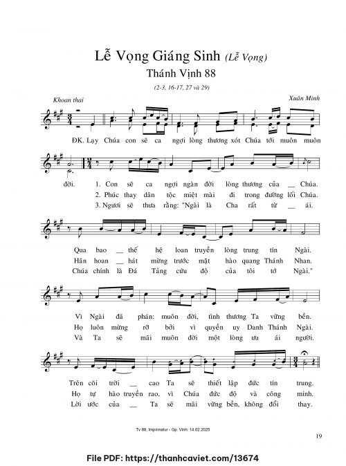 Lễ Vọng Giáng Sinh – Lễ chiều - Xuân Minh - trang 1