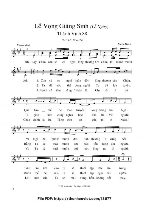 Lễ Vọng Giáng Sinh – Lễ ngày - Xuân Minh - trang 1
