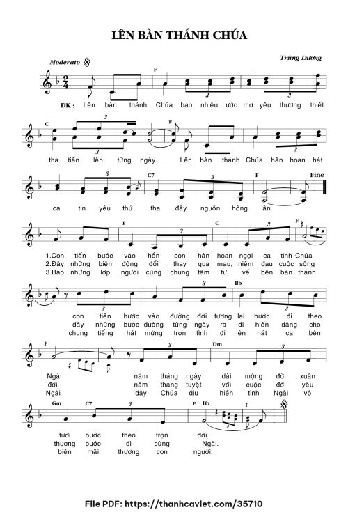 Lên bàn thánh Chúa - Trùng Dương - trang 1