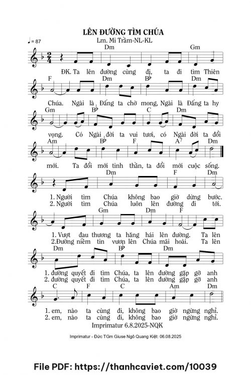 Lên đường tìm Chúa - Lm. Mi Trầm - trang 1