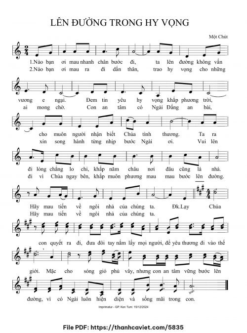 Lên đường trong hy vọng - Một Chút - trang 1