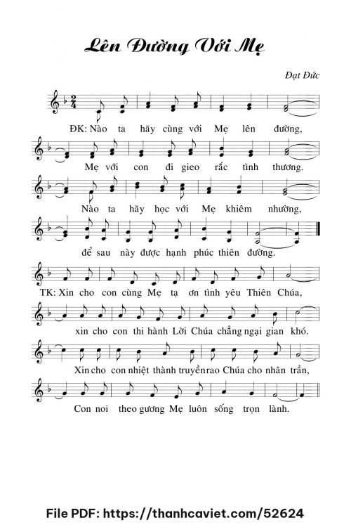 Lên đường với Mẹ - Đạt Đức - trang 1