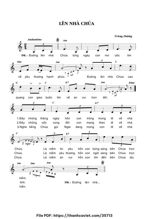 Lên nhà Chúa - Trùng Dương - trang 1