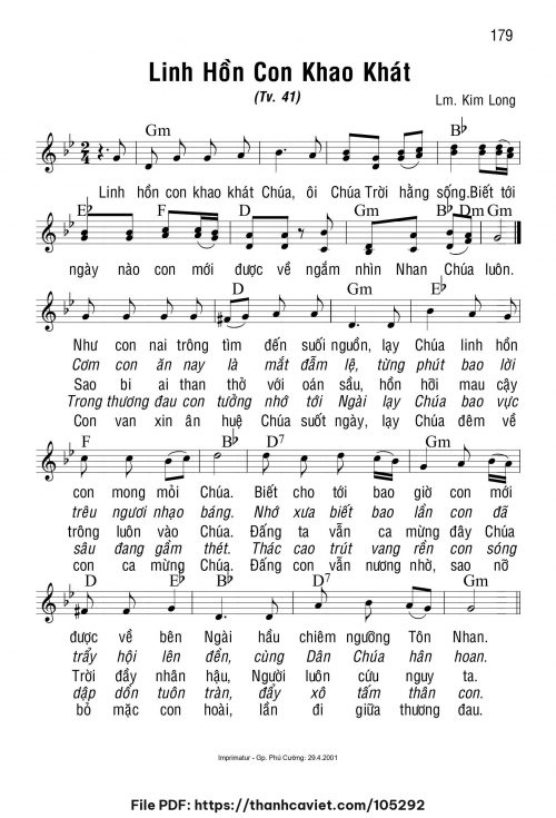 Linh hồn con khao khát - Lm. Kim Long - trang 1