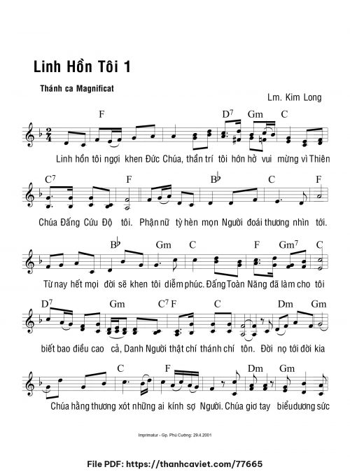 Linh hồn tôi 1 - Lm. Kim Long - trang 1
