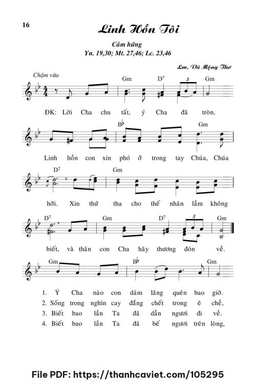 Linh hồn tôi - Lm. Vũ Mộng Thơ - trang 1