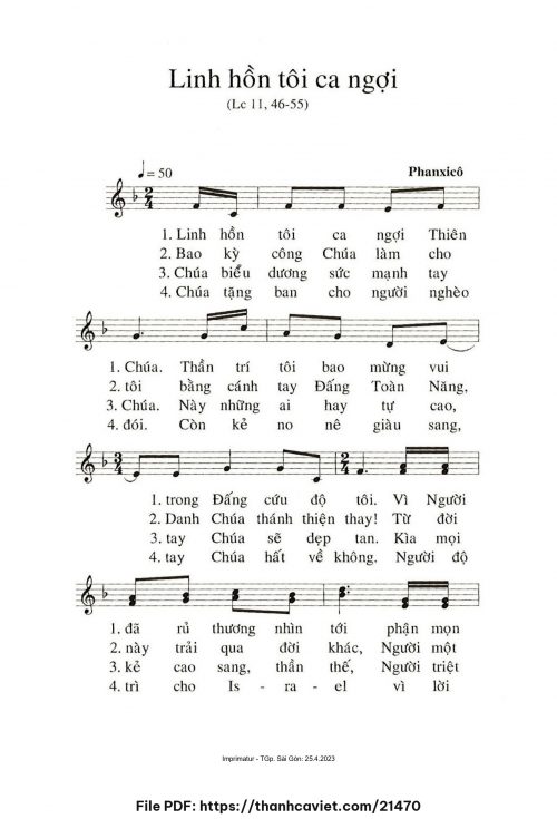 Linh hồn tôi ca ngợi - Phanxicô - trang 1