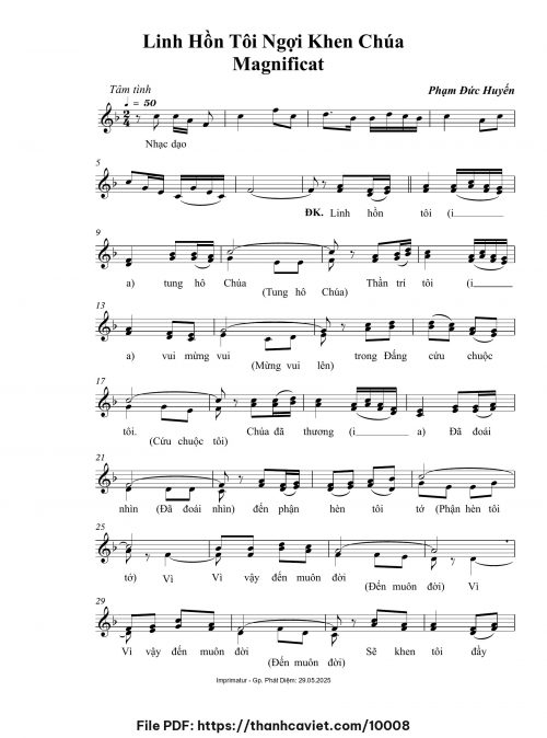 Linh hồn tôi ngợi khen Chúa - Phạm Đức Huyến - trang 1
