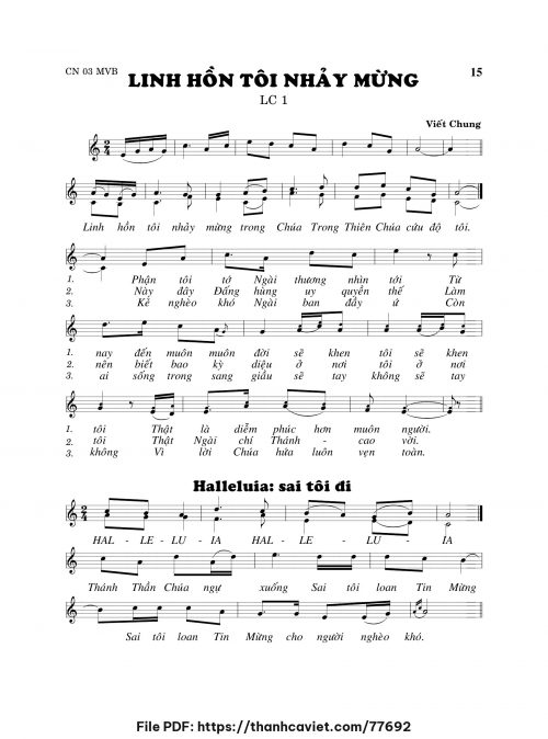 Linh hồn tôi nhảy mừng - Viết Chung - trang 1