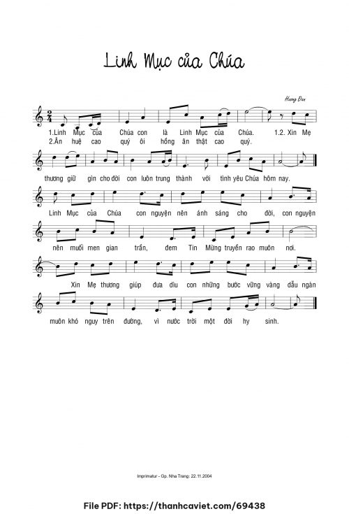 Linh mục của Chúa - Sr. Hương Đan - trang 1