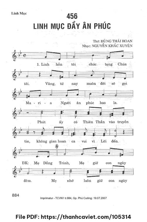 Linh mục đầy ân phúc - Nguyễn Khắc Xuyên - Thơ: Hùng Thái Hoan - trang 1
