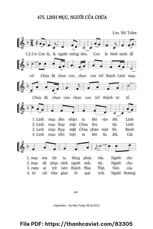 Linh mục, người của Chúa - Lm. Mi Trầm - trang 1