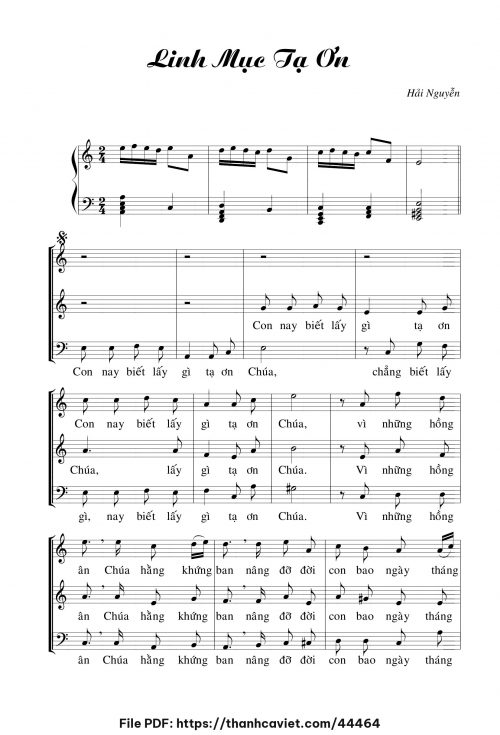 Linh mục tạ ơn - Hải Nguyễn - trang 1