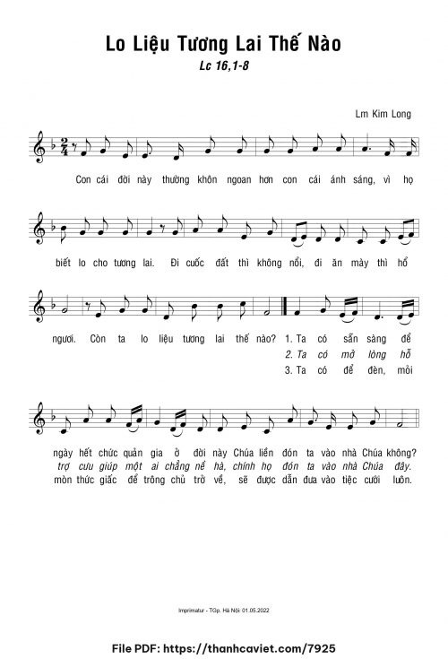 Lo liệu tương lai thế nào - Lm. Kim Long - trang 1