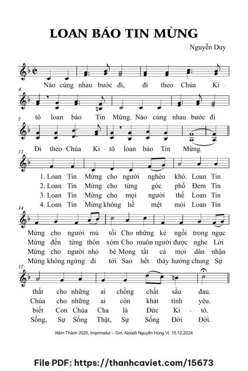 Loan báo Tin Mừng - Lm. Nguyễn Duy - trang 1