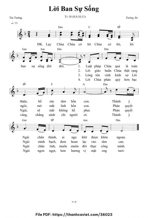 Lời ban sự sống - Tường Ân - trang 1