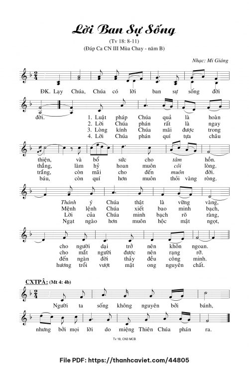 Lời ban sự sống - Mi Giáng - trang 1